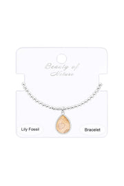 Lily Fossil Beaded Charm Bracelet - SF