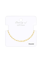 14k Gold Plated 2.5mm Open Cable Chain Bracelet - GP
