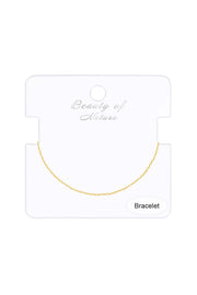 14k Gold Plated 1mm Cable Chain Bracelet - GP