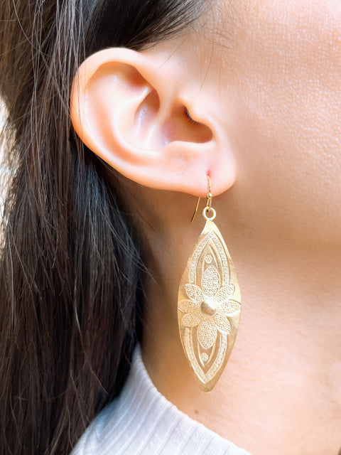 Floral Pattern Earrings - GF