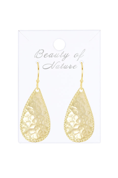Hammered Drop Earrings - GF