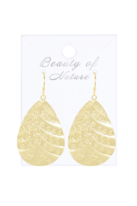 Bali Style Floral Drop Earrings - GF