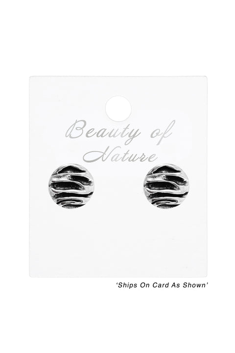 Round Wave Post Earrings - SF