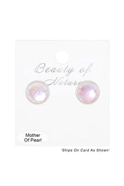 Mother Of Pearl Quartz Post Earrings - SF