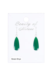 Green Onyx Drop Earrings - SF