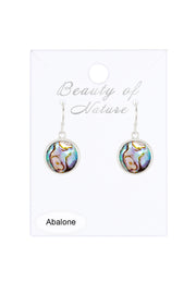 Abalone Doublet Round Drop Earrings - SF