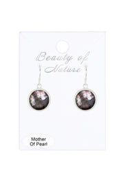 Black Pearl Round Drop Earrings - SF