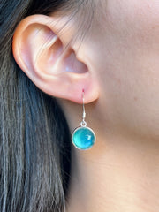 Blue Mother Of Pearl Drop Earrings - SF