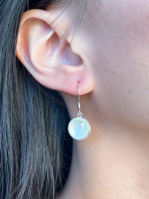 Mother Of Pearl Round Drop Earrings - SF