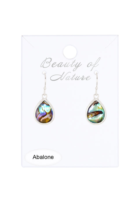 Abalone Quartz Teardrop Earrings - SF