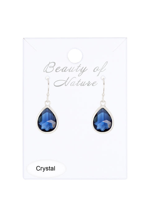 London Blue Crystal Teardrop Earrings - SF