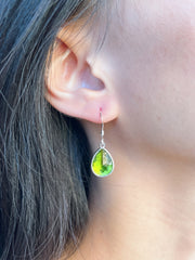Peridot Crystal Teardrop Earrings - SF
