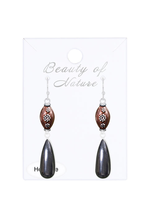 Hematite Drop Earrings - SF