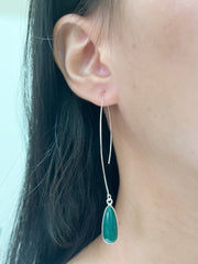 Green Onyx Threader Earrings - SF