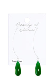 Green Onyx Threader Earrings - SF