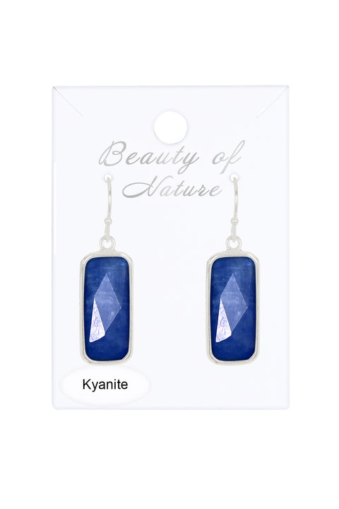 Kyanite Rectangle Drop Earrings - SF