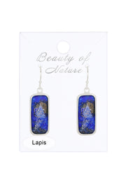 Lapis Rectangle Drop Earrings - SF