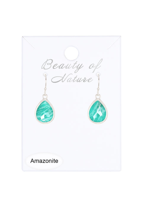 Amazonite Teardrop Earrings - SF