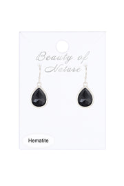 Hematite Teardrop Earrings - SF