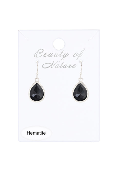 Hematite Teardrop Earrings - SF