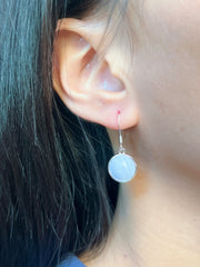 Blue Lace Agate Round Earrings - SF