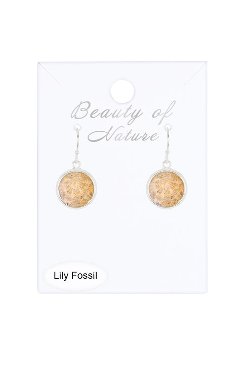 Lily Fossil Round Earrings - SF