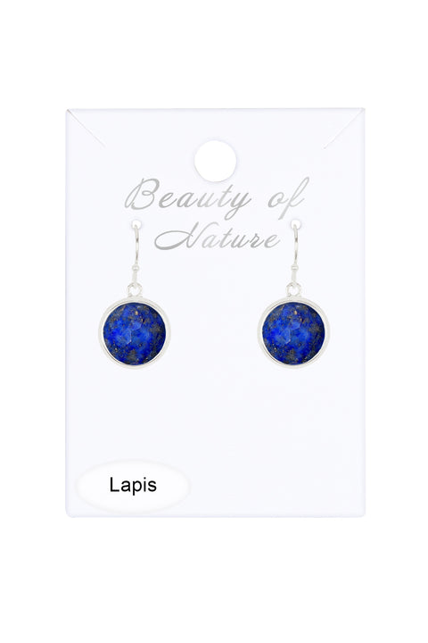 Lapis Round Earrings - SF