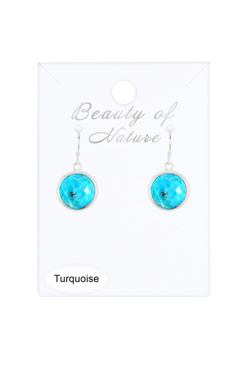 Turquoise Round Earrings - SF