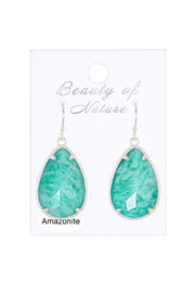 Amazonite Fancy Cut Drop Earrings - SF