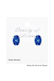 London Blue CZ Post Earrings - SF