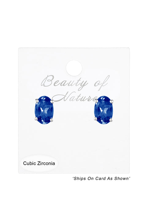 London Blue CZ Post Earrings - SF