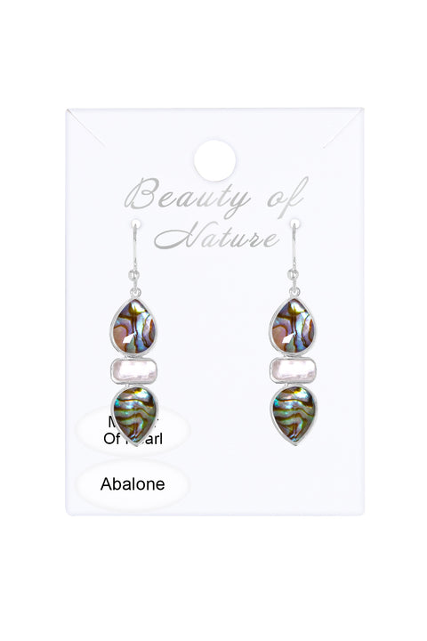 Abalone With Pearl Drop Earrings - SF