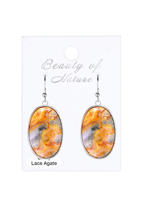 Crazy Lace Agate Statement Earrings - SF