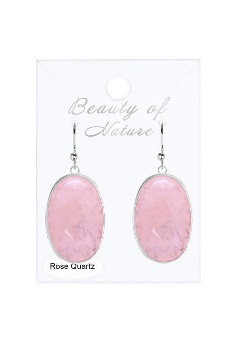 Rose Quartz Statement Earrings - SF