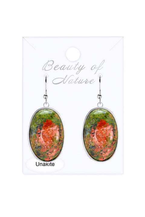 Unakite Statement Earrings - SF