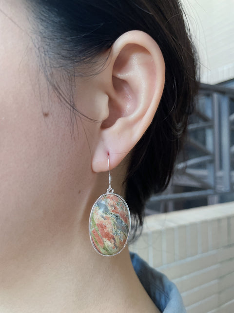 Unakite Statement Earrings - SF