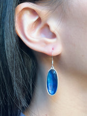 Labradorite Doublet Oval Drop Earrings - SF