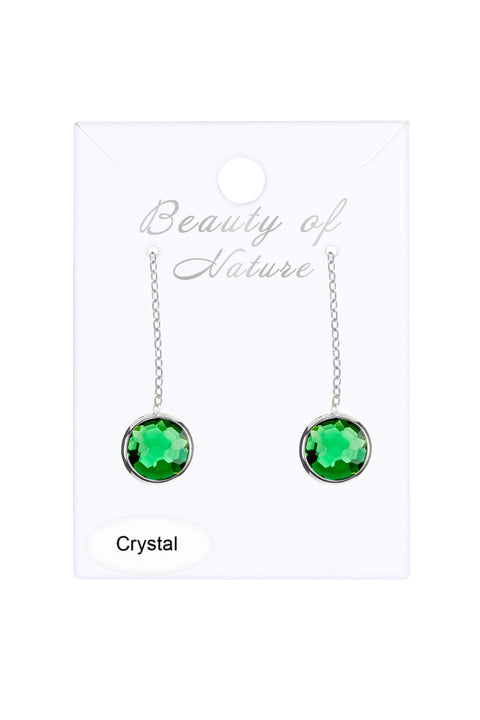 Emerald Crystal Threader Earrings - SF