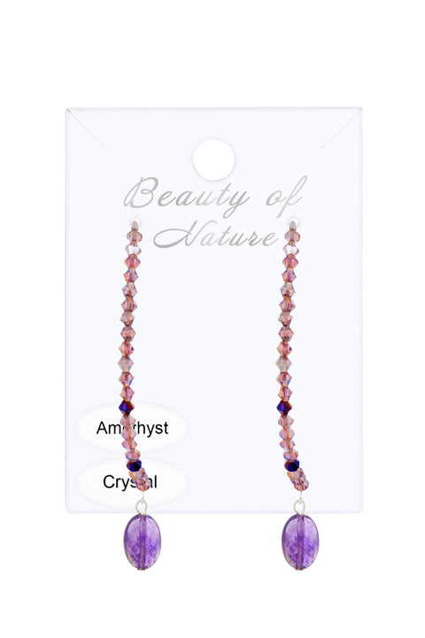 Amethyst & Austrian Crystal Cascade Earrings - SF