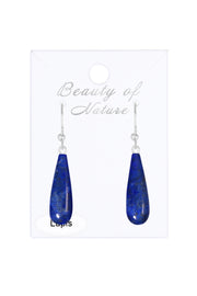 Sterling Silver & Lapis Water Drop Earrings - SS