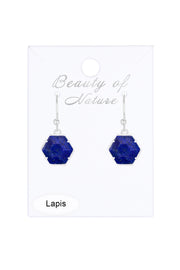 Lapis Hexagon Drop Earrings - SF