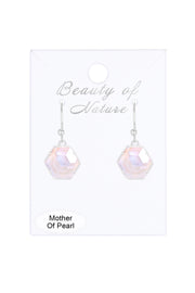 Mother Of Pearl Hexagon Drop Earrings - SF