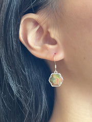 Unakite Hexagon Drop Earrings - SF