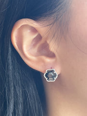 Hematite Hexagon Post Earrings - SF