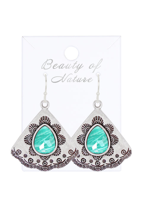 Amazonite Vintage Fan Earrings - SF