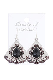 Hematite Vintage Fan Earrings - SF