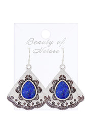 Lapis Vintage Fan Earrings - SF