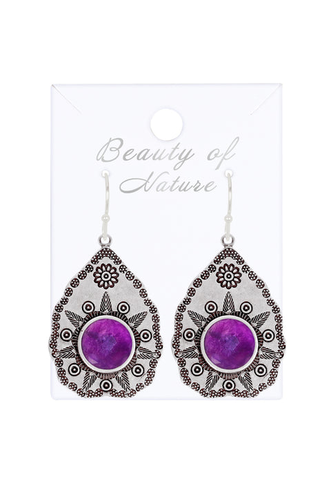 Amethyst Vintage Drop Earrings - SF