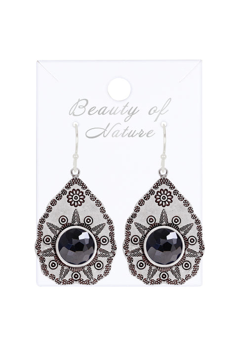 Hematite Vintage Drop Earrings - SF