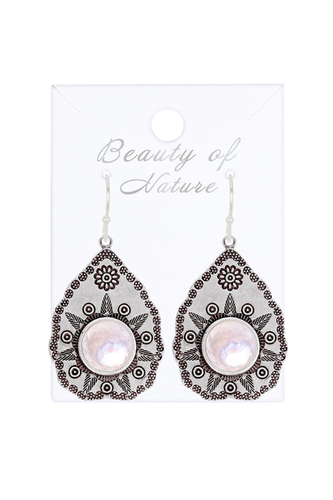 Mother Of Pearl Vintage Drop Earrings - SF